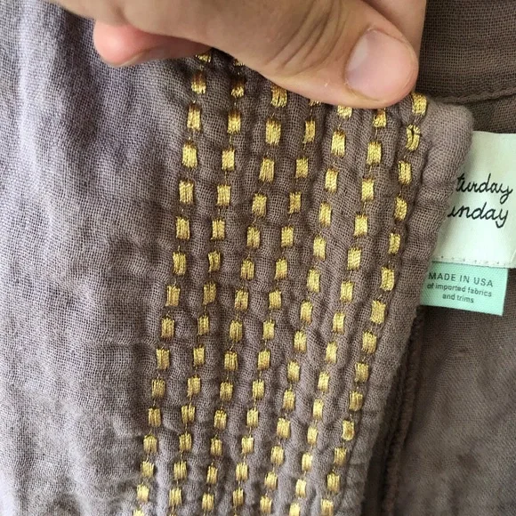 Anthropologie Brown Cardigan with Gold Accents - Picture 4 of 10
